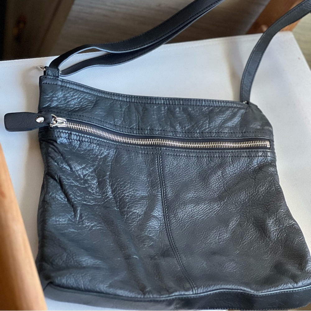 Black leather bag